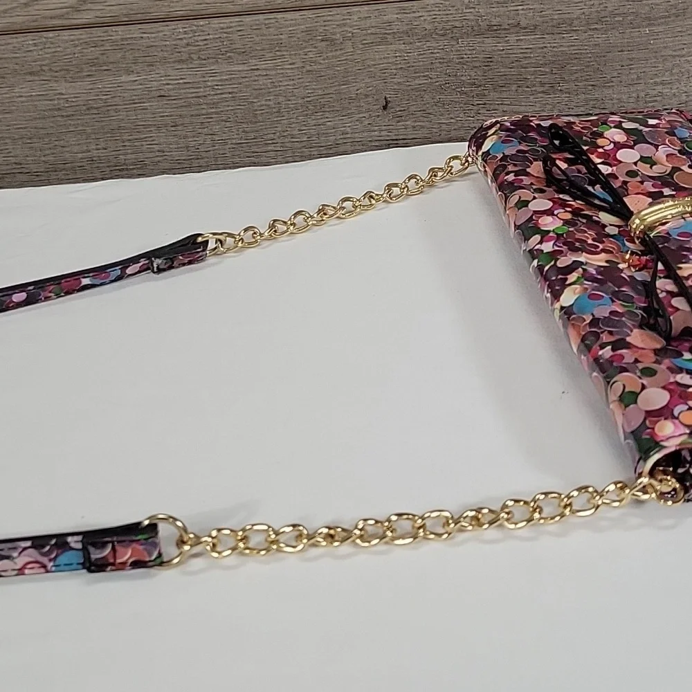 Betsey Johnson Multi-Color Bow PVC Crossbody Shoulder Bag